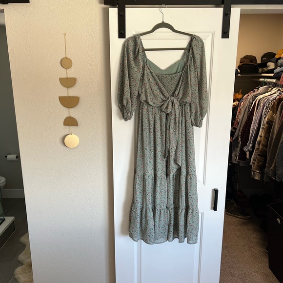 Bohme Green Floral Midi Dress - Picture 4 of 5